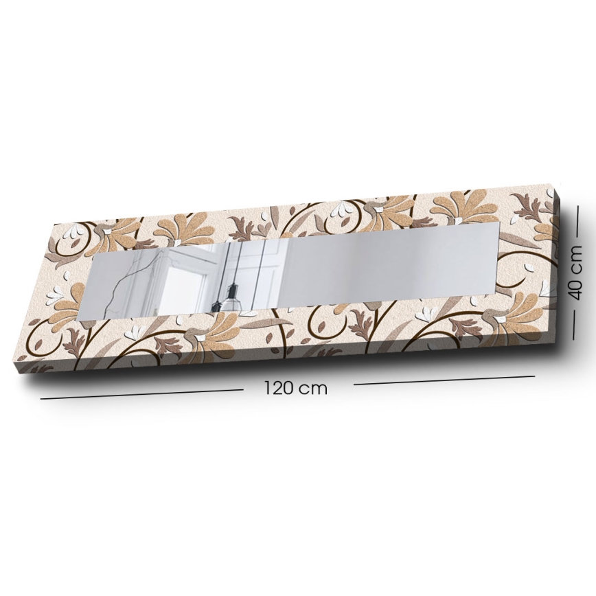 Espejo de pared 120x40 cm flores