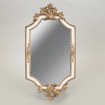 Espejo de pared 41x21 cm blanco/dorado