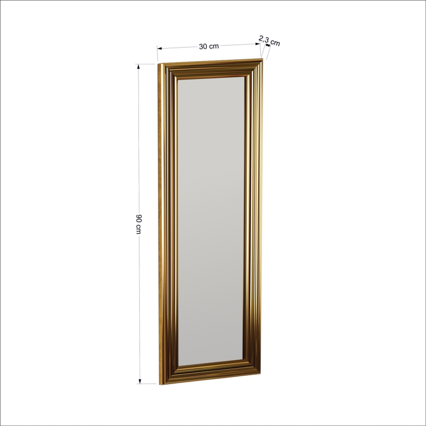 Espejo de pared BOSS 90x30 cm dorado