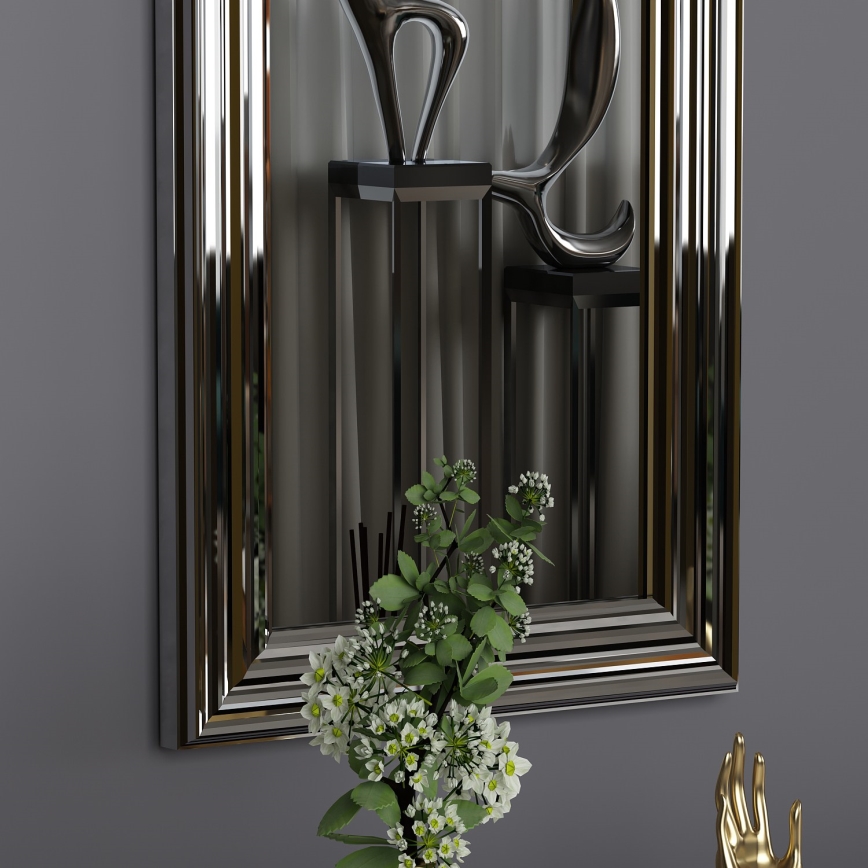 Espejo de pared BOSS 90x30 cm plata