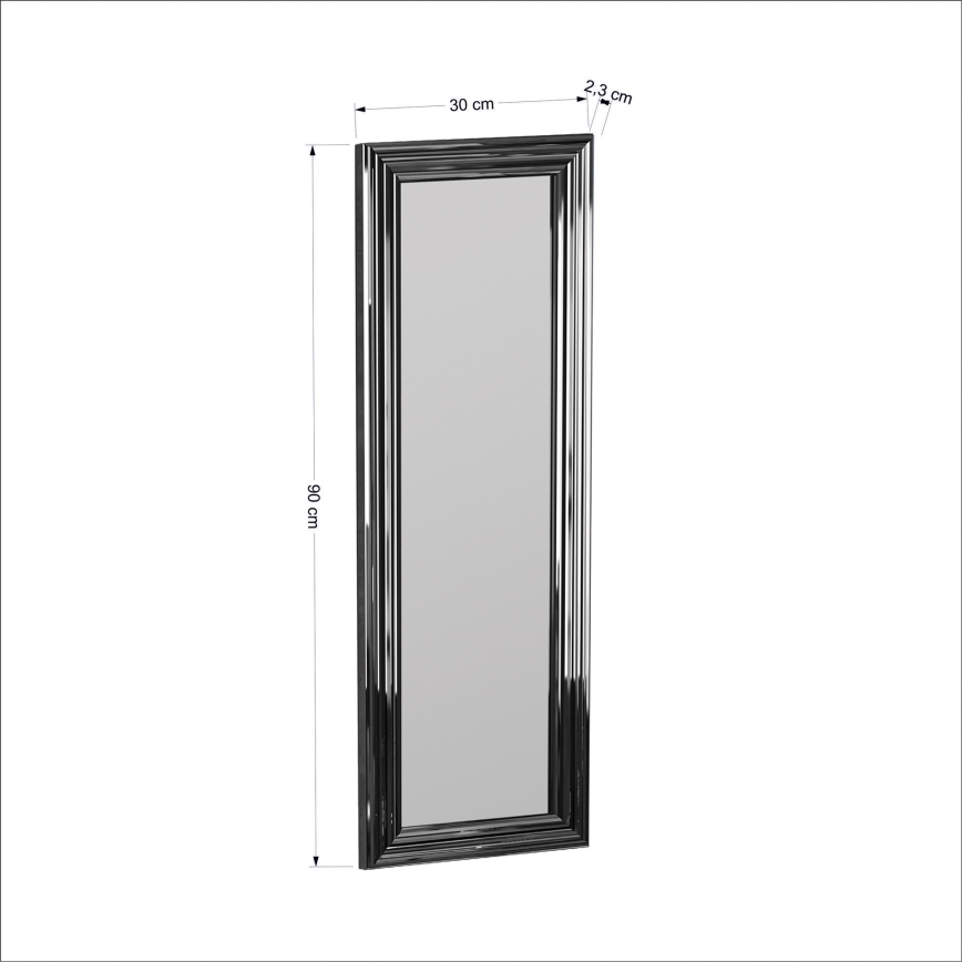 Espejo de pared BOSS 90x30 cm plata