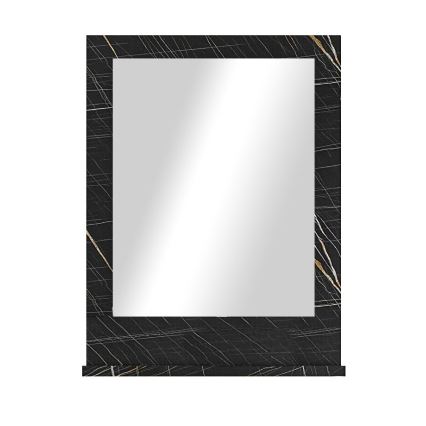Espejo de pared con estante 60x45 cm negro