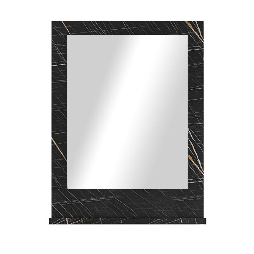 Espejo de pared con estante 60x45 cm negro