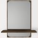 Espejo de pared con estante EKOL 70x45 cm marrón