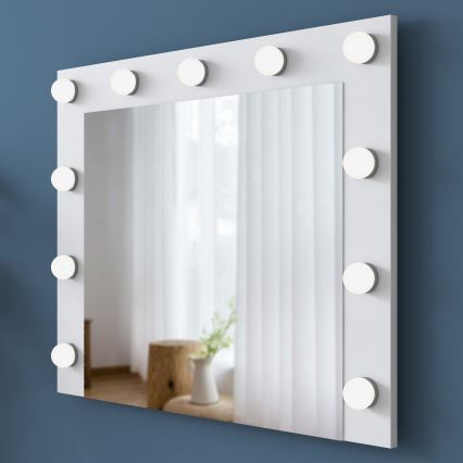 Espejo de pared con estante RANI 90x71,8 cm blanco