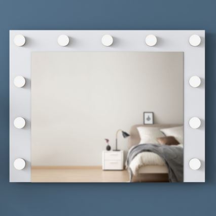 Espejo de pared con estante RANI 90x71,8 cm blanco