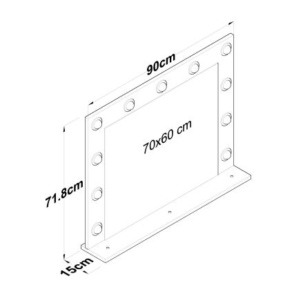 Espejo de pared con estante RANI 90x71,8 cm blanco