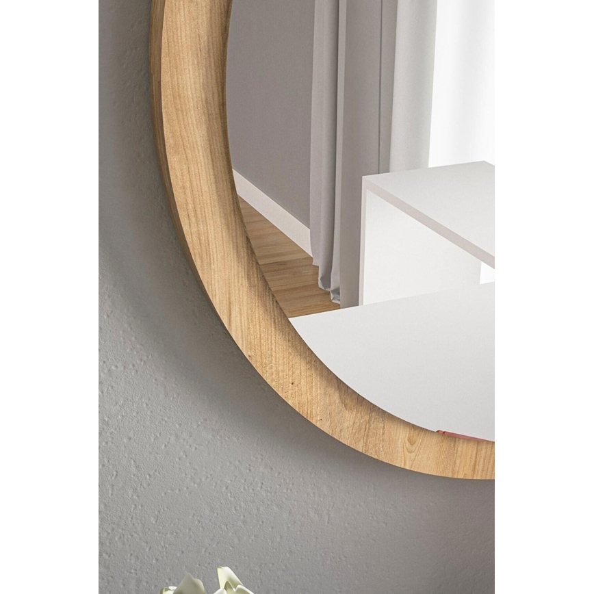 Espejo de pared d. 45 cm pino atlántico
