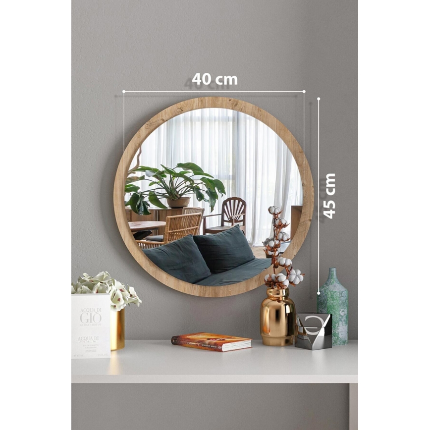 Espejo de pared d. 45 cm pino atlántico