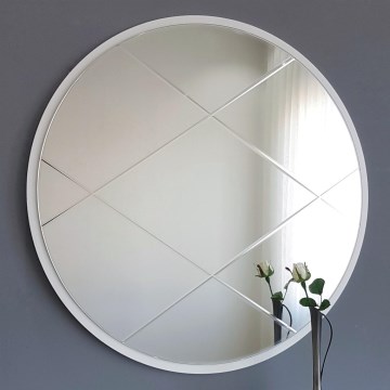 Espejo de pared diá. 60 cm blanco