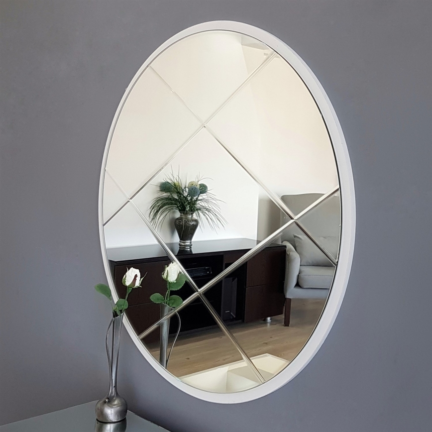 Espejo de pared diá. 60 cm blanco