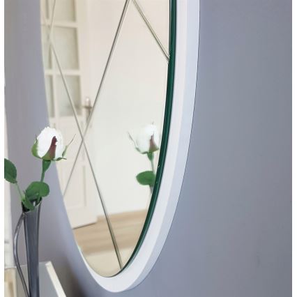 Espejo de pared diá. 60 cm blanco