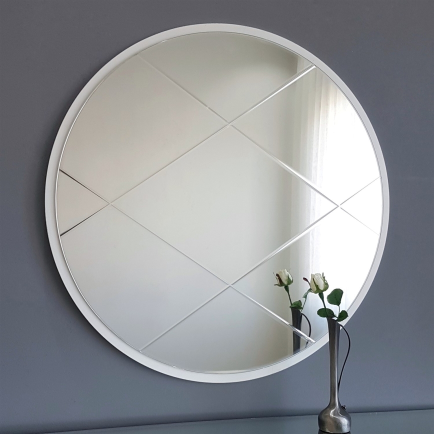 Espejo de pared diá. 60 cm blanco
