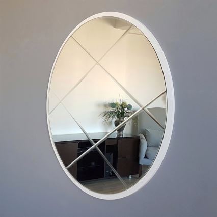 Espejo de pared diá. 60 cm blanco