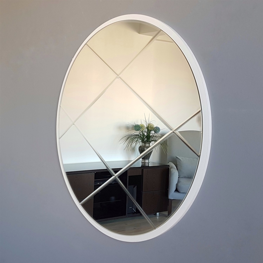 Espejo de pared diá. 60 cm blanco