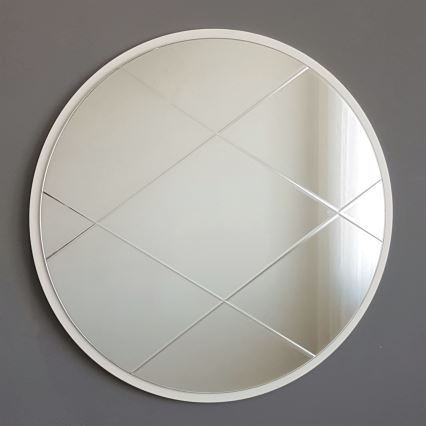 Espejo de pared diá. 60 cm blanco