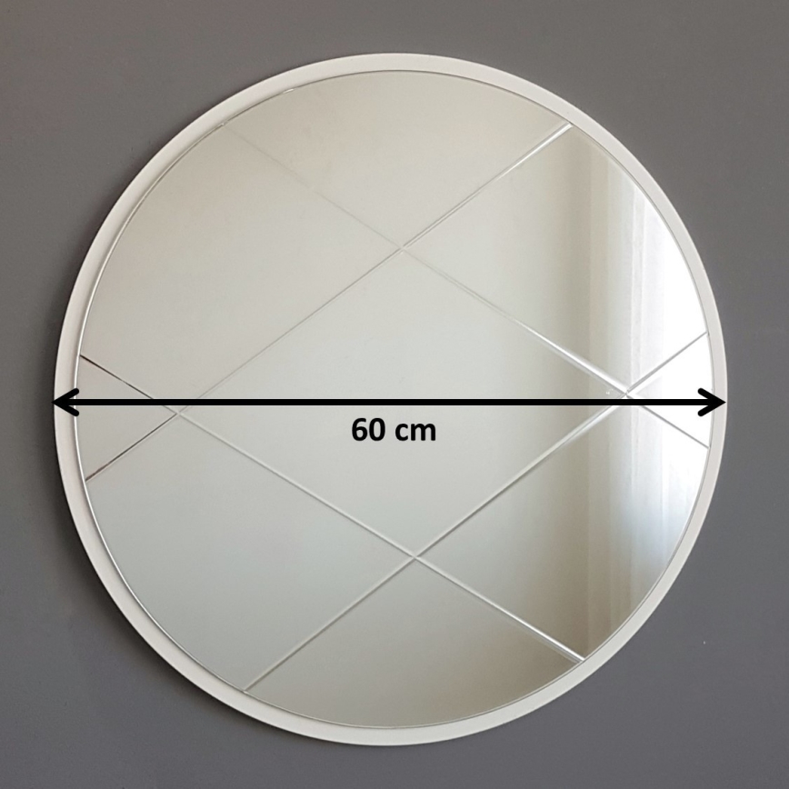 Espejo de pared diá. 60 cm blanco