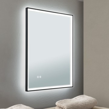 Espejo de pared LED calefactado para baño con retroiluminación FRAME LED/48W/230V 3000/4000/6000K 60x45 cm IP44
