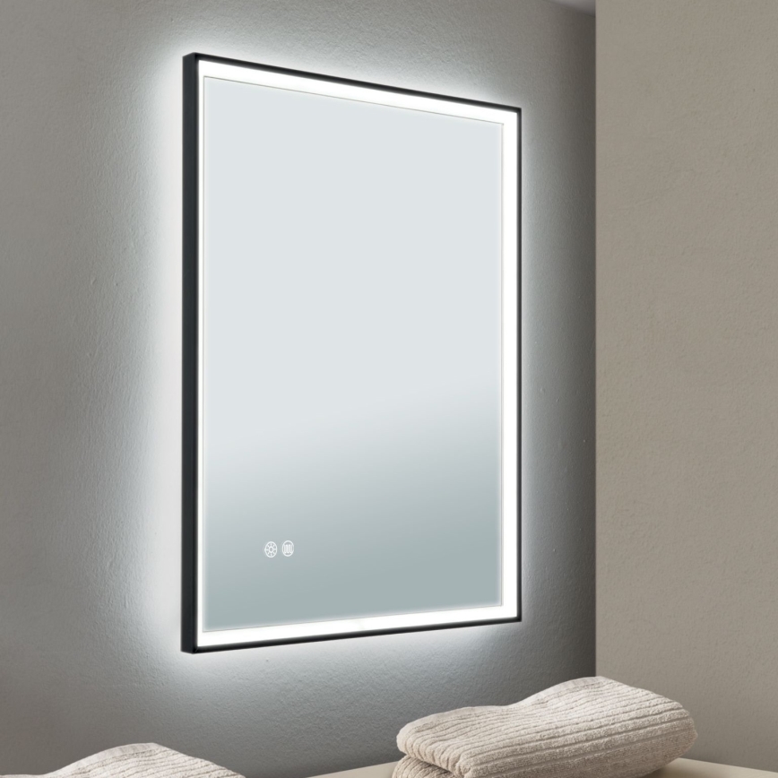 Espejo de pared LED calefactado para baño con retroiluminación FRAME LED/48W/230V 3000/4000/6000K 60x45 cm IP44