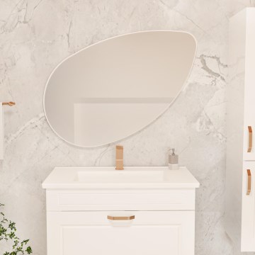 Espejo de pared LUCAS 101,5x59,8 cm blanco