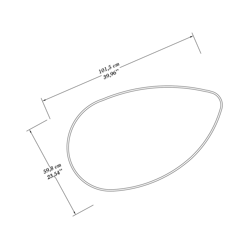 Espejo de pared LUCAS 101,5x59,8 cm blanco