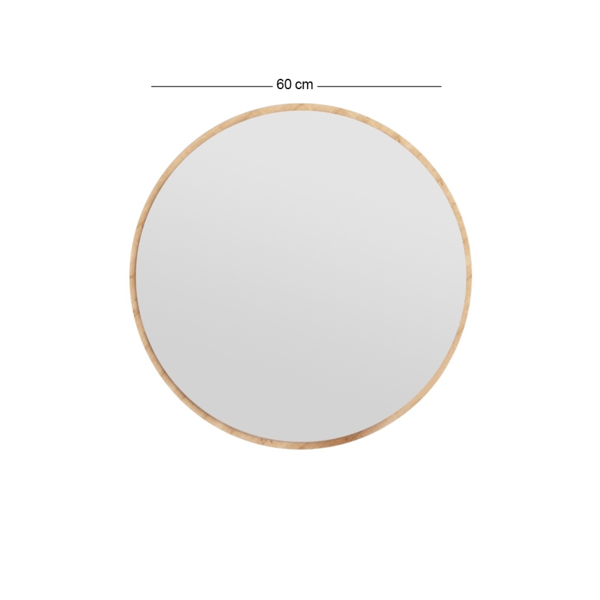 Espejo de pared OZZE diá. 60 cm marrón