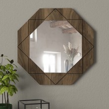 Espejo de pared PABLO 45x45 cm marrón