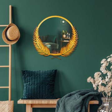 Espejo de pared PALM 59x57 cm dorado