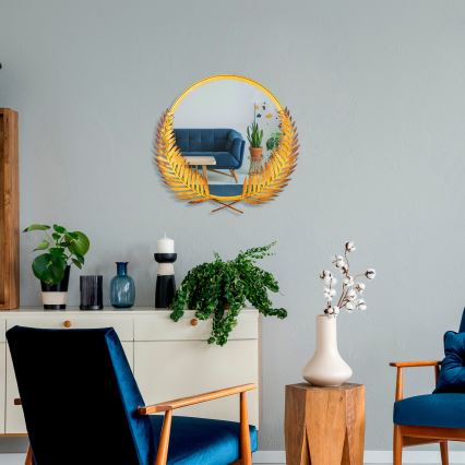 Espejo de pared PALM 59x57 cm dorado