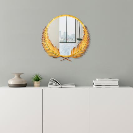 Espejo de pared PALM 59x57 cm dorado