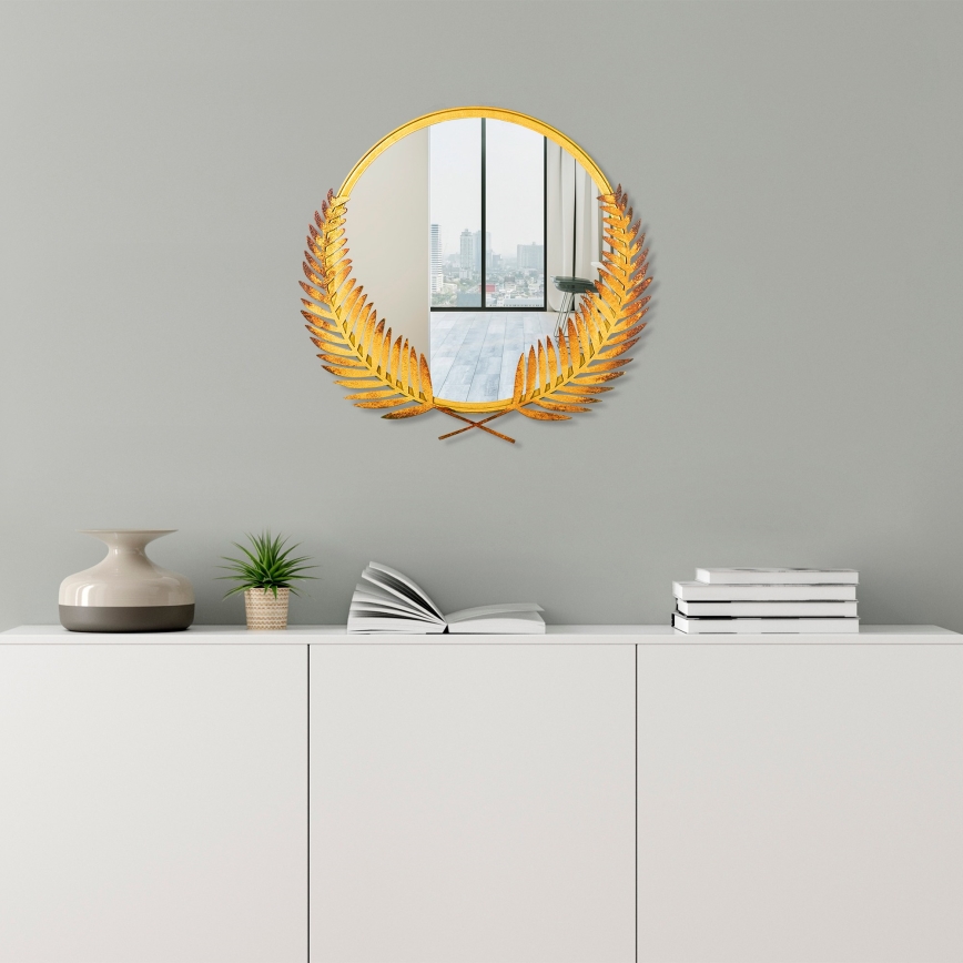 Espejo de pared PALM 59x57 cm dorado