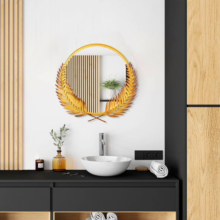 Espejo de pared PALM 59x57 cm dorado