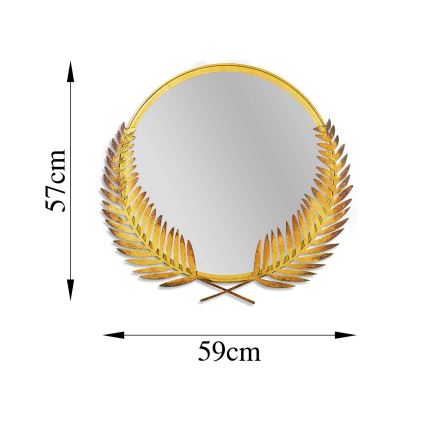 Espejo de pared PALM 59x57 cm dorado