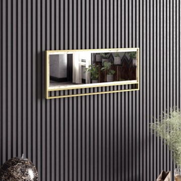 Espejo de pared POLKA 37,8x90 cm dorado