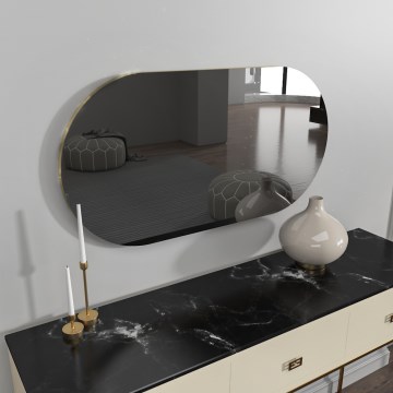 Espejo de pared RIORS 85x45 cm negro
