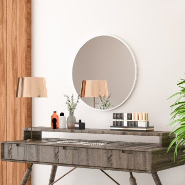 Espejo de pared ROYAL diá. 59 cm blanco