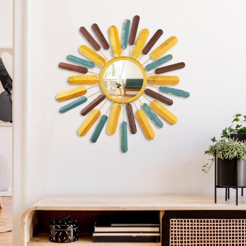 Espejo de pared SOL diá. 75 cm amarillo