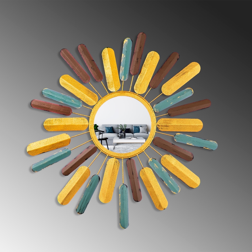 Espejo de pared SOL diá. 75 cm amarillo