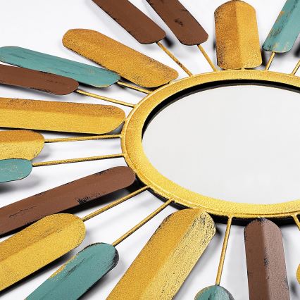 Espejo de pared SOL diá. 75 cm amarillo