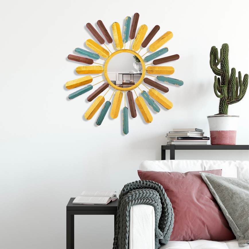 Espejo de pared SOL diá. 75 cm amarillo