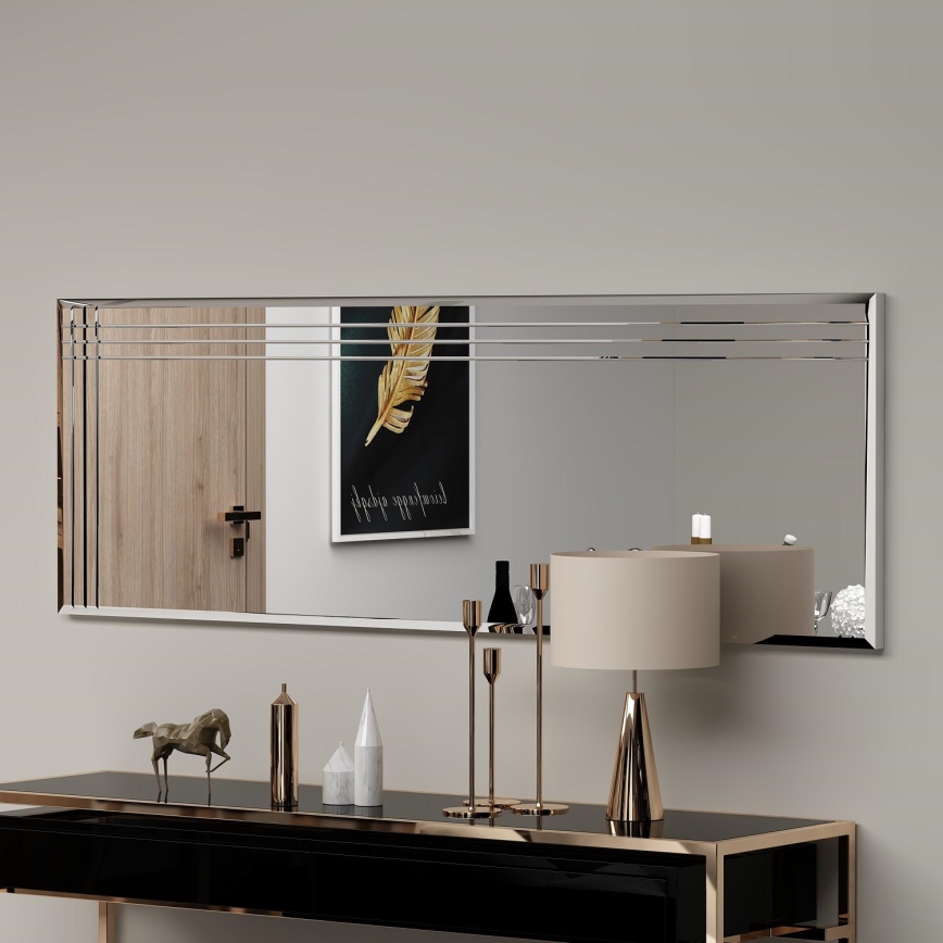 Espejo de pared TRIO 120x40 cm cromo brillante
