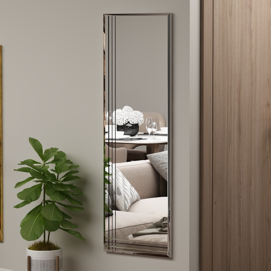 Espejo de pared TRIO 120x40 cm cromo brillante