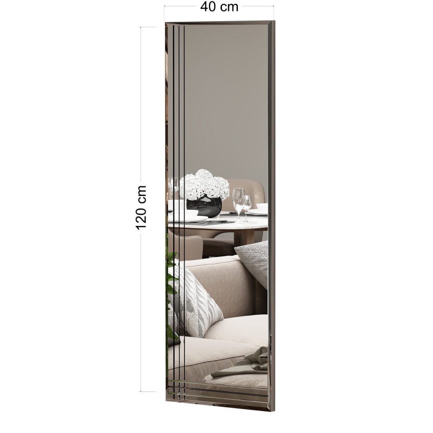 Espejo de pared TRIO 120x40 cm cromo brillante