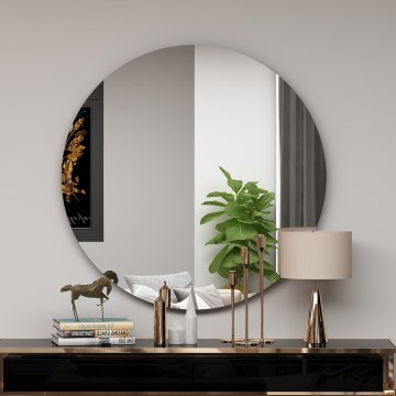 Espejo de pared ZEOS diá. 70 cm negro