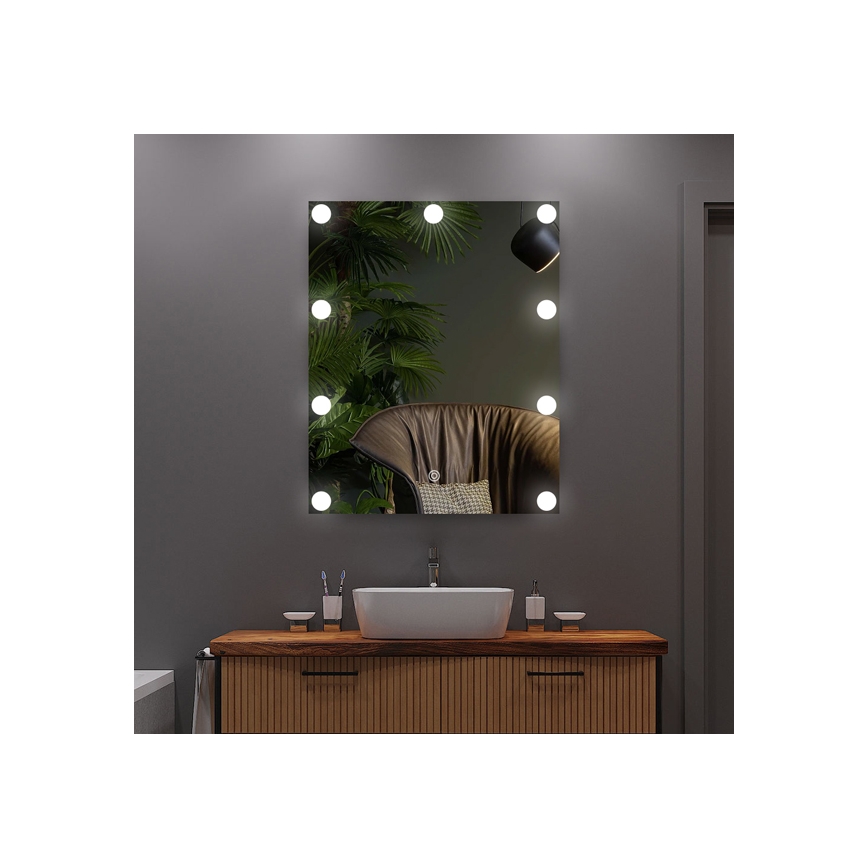 Espejo LED con iluminación 9xLED/1W/230V 3000/4000/6000K 50x40 cm IP44