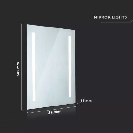 Espejo retroiluminado LED con calefacción para baño LED/17W/230V IP44