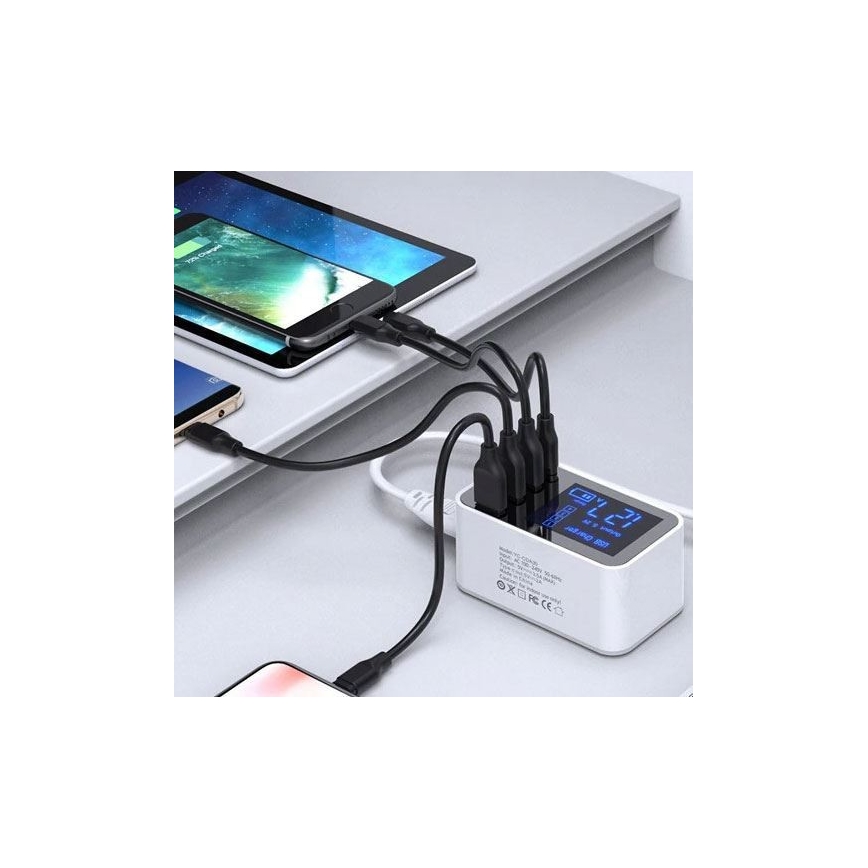Estación de carga 3xUSB A + 1xUSB C