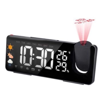 Estación meteorológica con pantalla LCD, despertador y proyector 1xCR2032