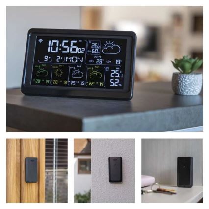 Estacion meteorologica con pantalla LCD GoSmart 5/230V Wi-Fi Tuya negro