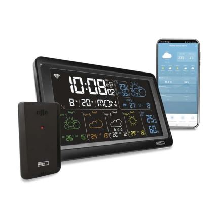 Estacion meteorologica con pantalla LCD GoSmart 5/230V Wi-Fi Tuya negro